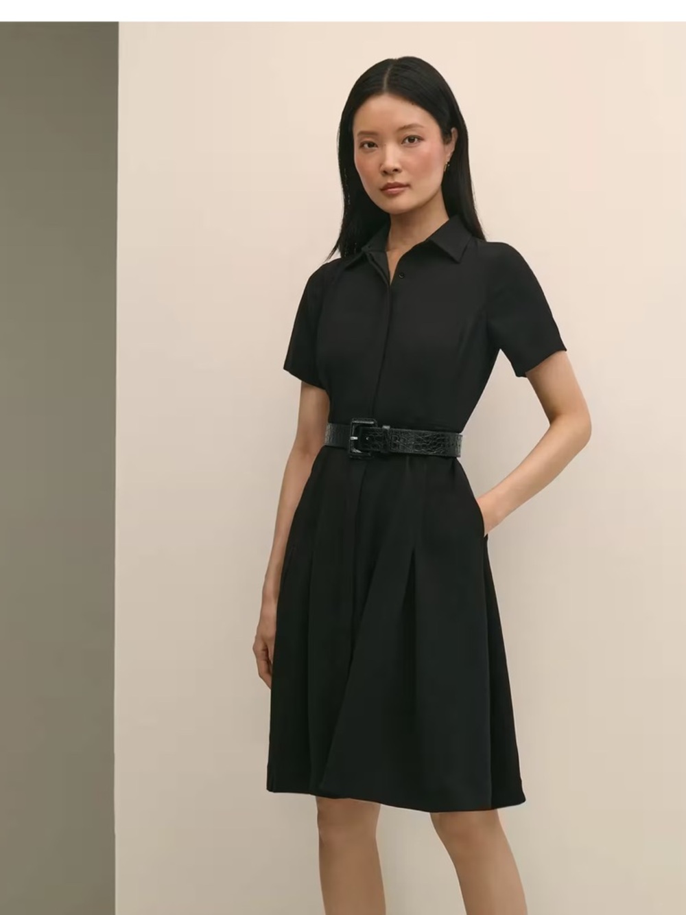 Brooks Brothers Dark Navy Short-Sleeve poplin  Dress